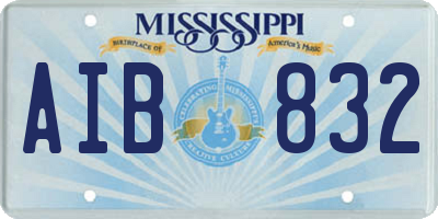 MS license plate AIB832