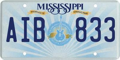 MS license plate AIB833