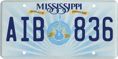 MS license plate AIB836
