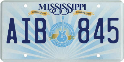 MS license plate AIB845