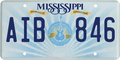 MS license plate AIB846