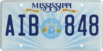 MS license plate AIB848