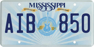 MS license plate AIB850