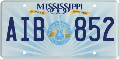 MS license plate AIB852