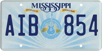 MS license plate AIB854