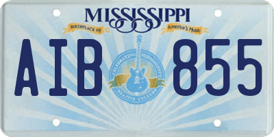 MS license plate AIB855