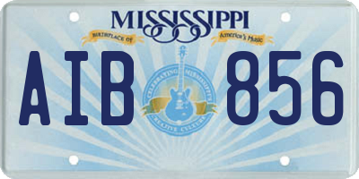 MS license plate AIB856