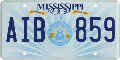 MS license plate AIB859