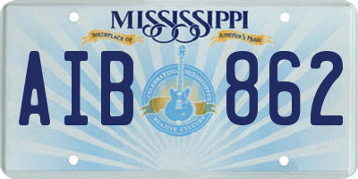 MS license plate AIB862