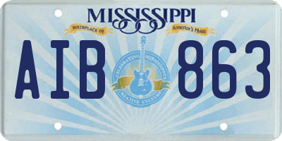 MS license plate AIB863