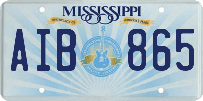 MS license plate AIB865