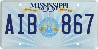MS license plate AIB867