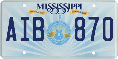 MS license plate AIB870