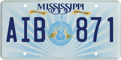 MS license plate AIB871