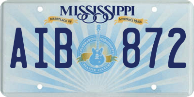 MS license plate AIB872