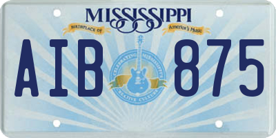 MS license plate AIB875