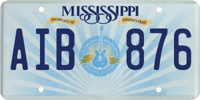 MS license plate AIB876