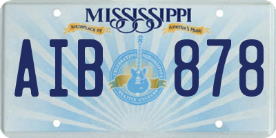 MS license plate AIB878