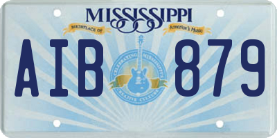 MS license plate AIB879
