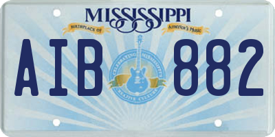 MS license plate AIB882
