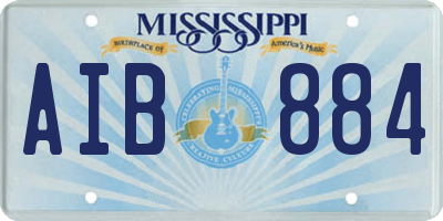 MS license plate AIB884