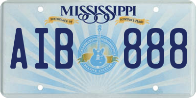 MS license plate AIB888