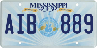 MS license plate AIB889