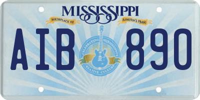MS license plate AIB890