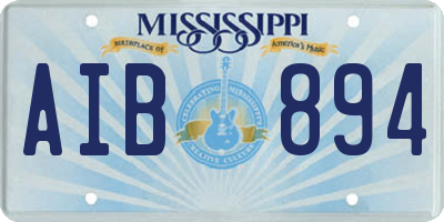 MS license plate AIB894