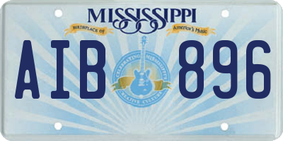 MS license plate AIB896