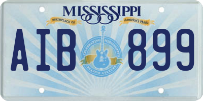 MS license plate AIB899