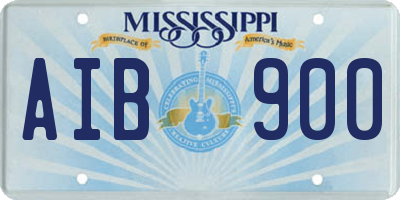 MS license plate AIB900