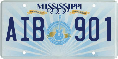 MS license plate AIB901