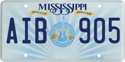 MS license plate AIB905