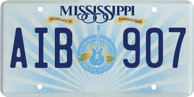 MS license plate AIB907