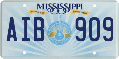 MS license plate AIB909