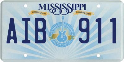 MS license plate AIB911