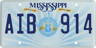 MS license plate AIB914