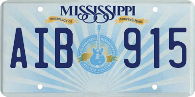 MS license plate AIB915