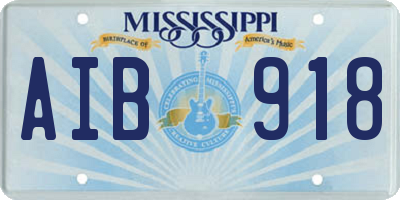MS license plate AIB918