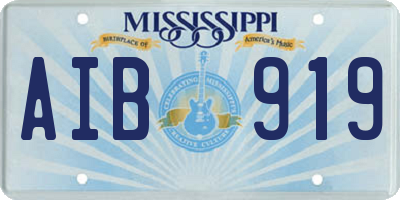 MS license plate AIB919