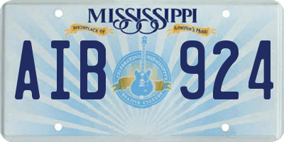 MS license plate AIB924