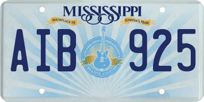 MS license plate AIB925