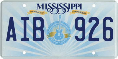 MS license plate AIB926