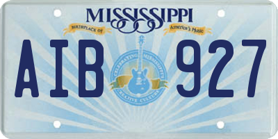 MS license plate AIB927