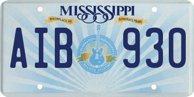 MS license plate AIB930