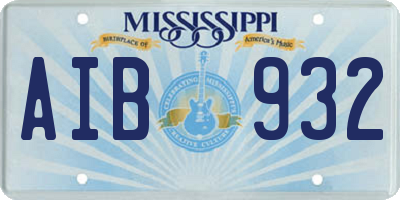 MS license plate AIB932