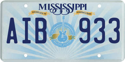 MS license plate AIB933