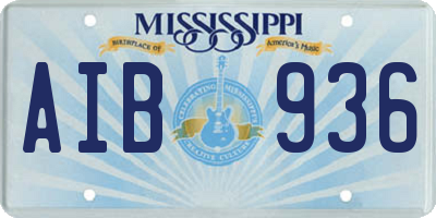 MS license plate AIB936