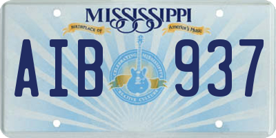 MS license plate AIB937
